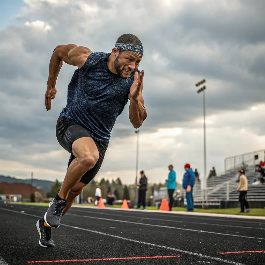 Customer Mark during a sprint workout