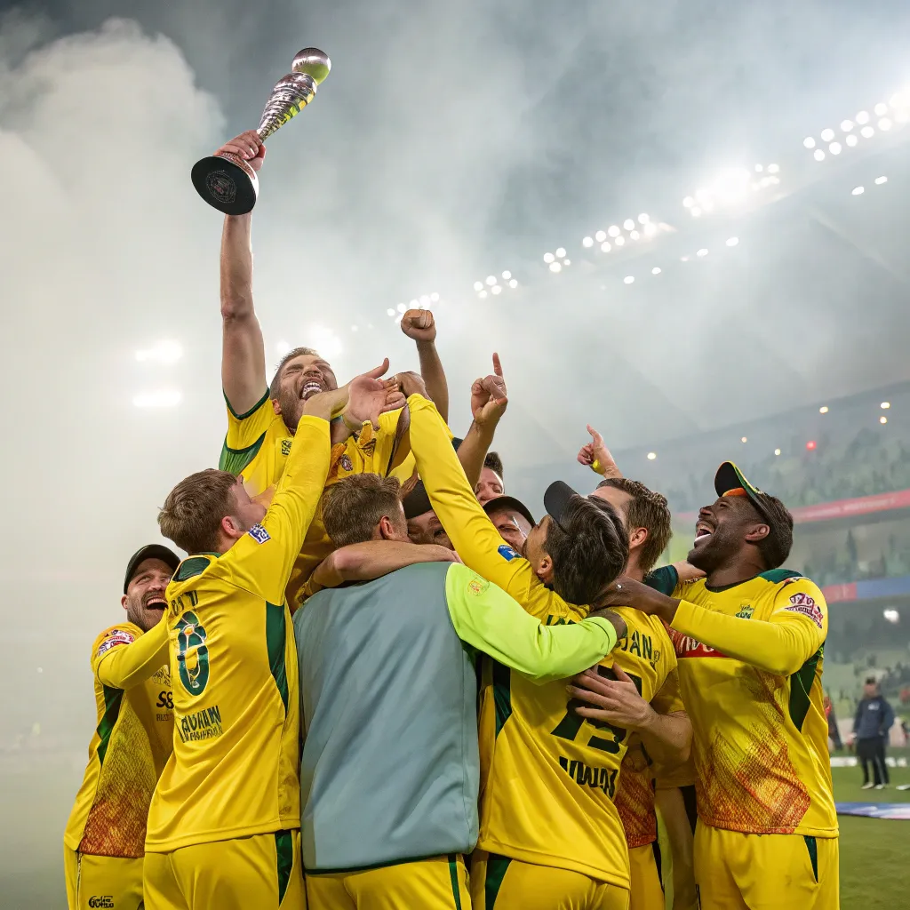Sports team celebrating